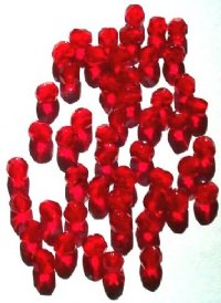 50 6mm Faceted Siam Red Beads